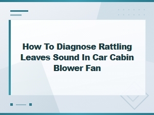 How to Diagnose Rattling Leaves Sound in Your Car Cabin Blower Fan