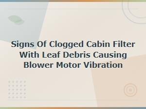 Signs of a Clogged Cabin Filter: Leaf Debris and Blower Motor Vibration